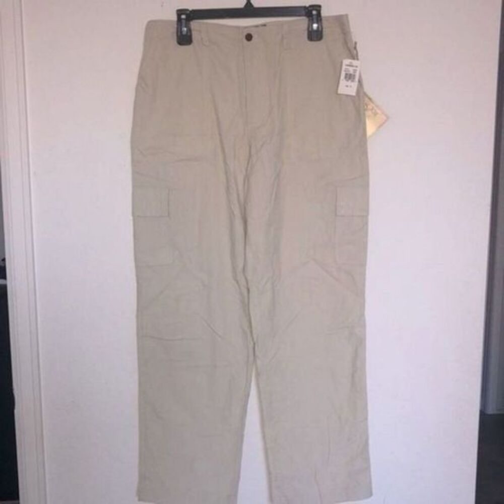 Caribbean Joe women’s pants boot cut beige corduroy size 14
